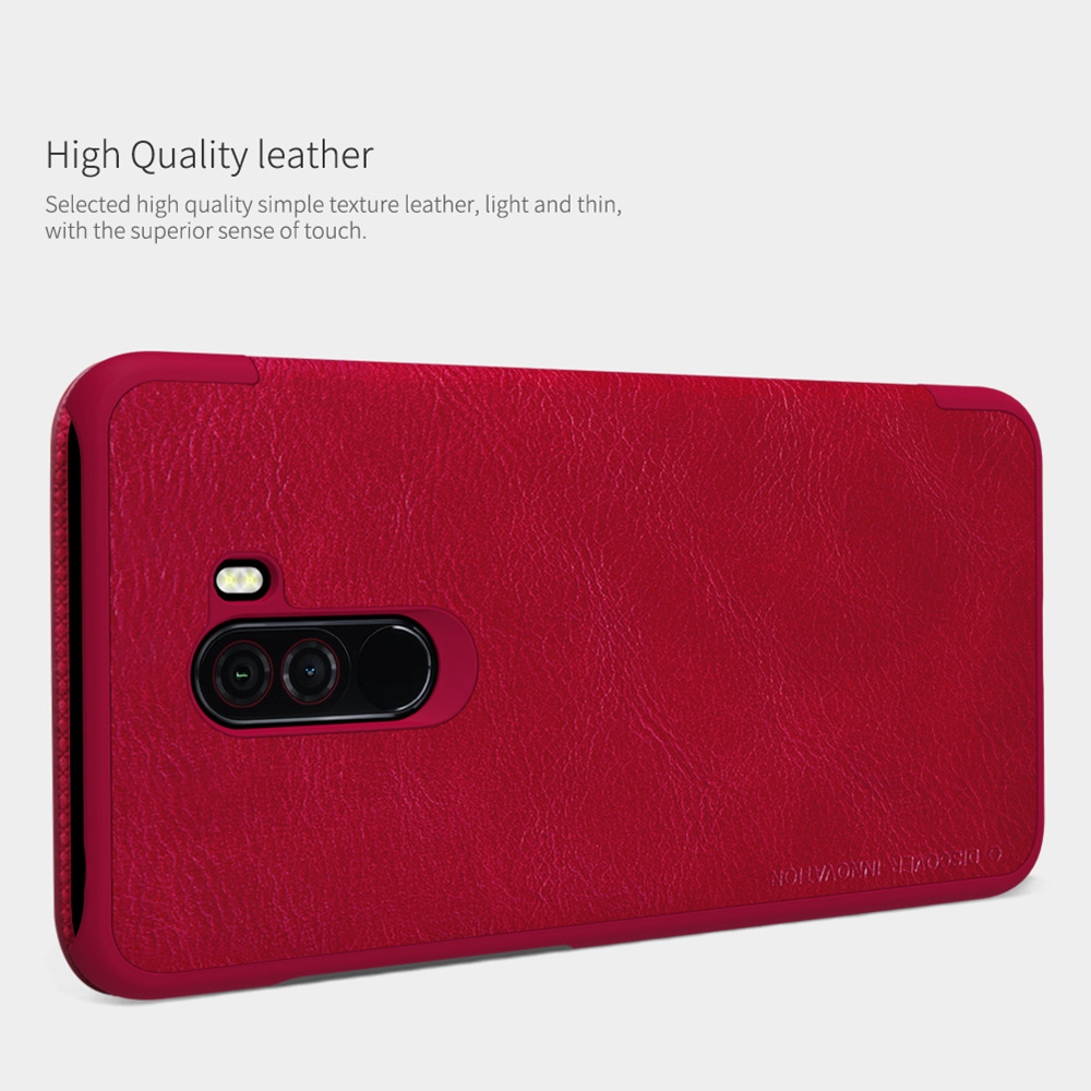 NILLKIN Protective Leather Phone Case for Xiaomi Pocophone F1/Poco F1 Protective Back Cover - Brown