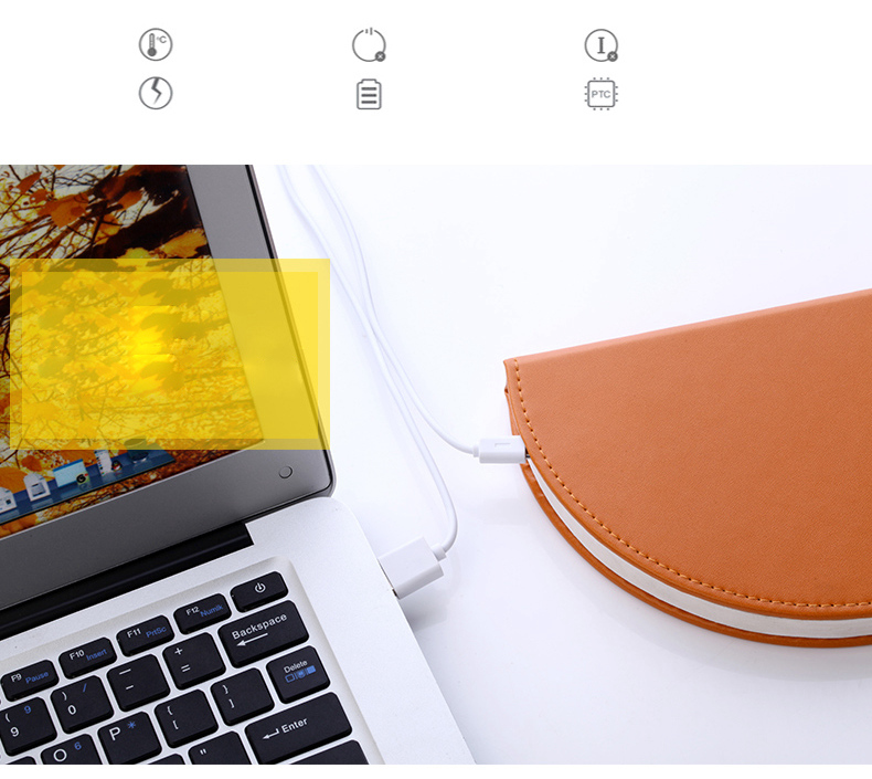 PU Leather Foldable Half Round Book Shaped LED Night Light Wireless Remote Control USB Book Bedside Lamp - Warm Light