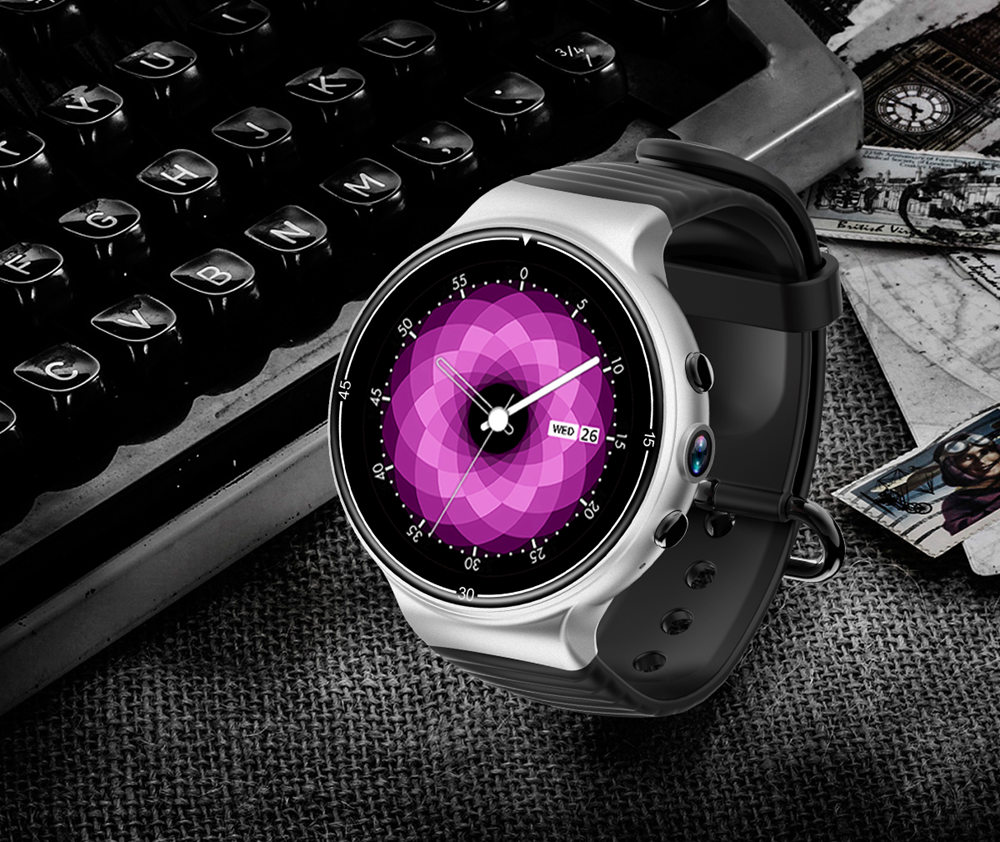 Makibes MK02 4G Smartwatch Phone Android 7.0 MTK6737 Quad Core 1G RAM 16G ROM GPS WiFi Heart Rate Video - Black