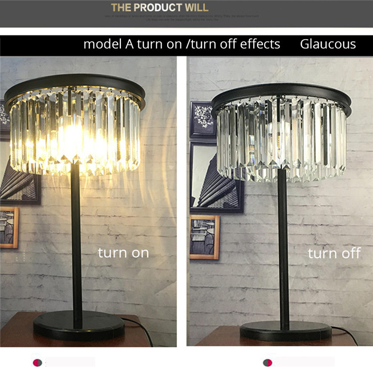 FUMAT Table Lamp Dual Layers K9 Crystal Lustre Luxury Table Lights Desk Lamp Bedside Decoration Lights for Living Room Bedroom - Amber