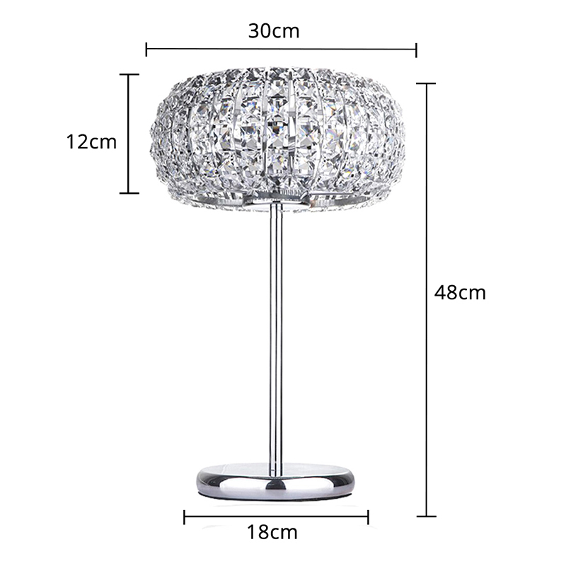 FUMAT TIFFANY Lamp Modern K9 Crystal Round Table Lamp Glass LED Lustre Lamp for Bedside Desk Lights - Multi-color