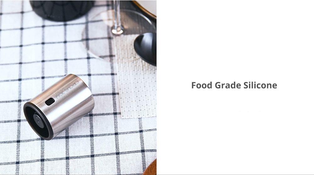 Xiaomi Circle Joy Stainless Steel Sealed Wine Stopper Efficient Preservation 304 Stainless Steel Store Date - Silver
