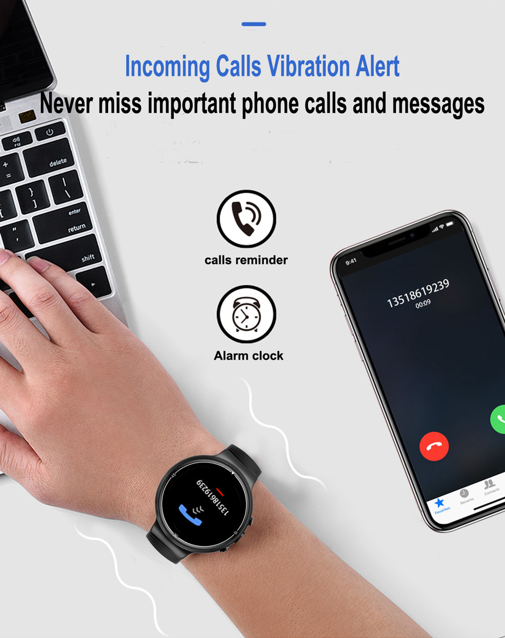 Makibes MK02 4G Smartwatch Phone Android 7.0 MTK6737 Quad Core 1G RAM 16G ROM GPS WiFi Heart Rate Video - Black