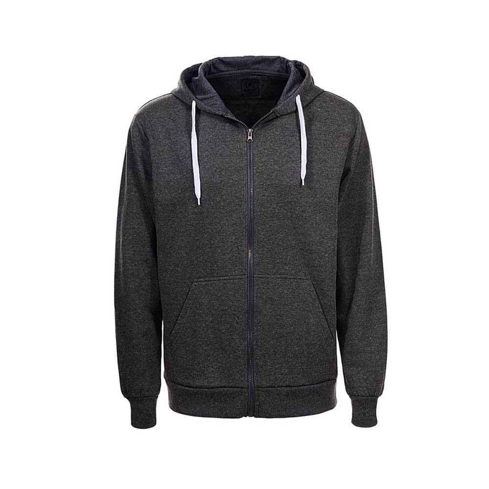 Men Autumn Zipper Hoodie Sweatshirt Outdoor Sports Style Leisure Loose Long-sleeve Coat Size S - Dark Gray