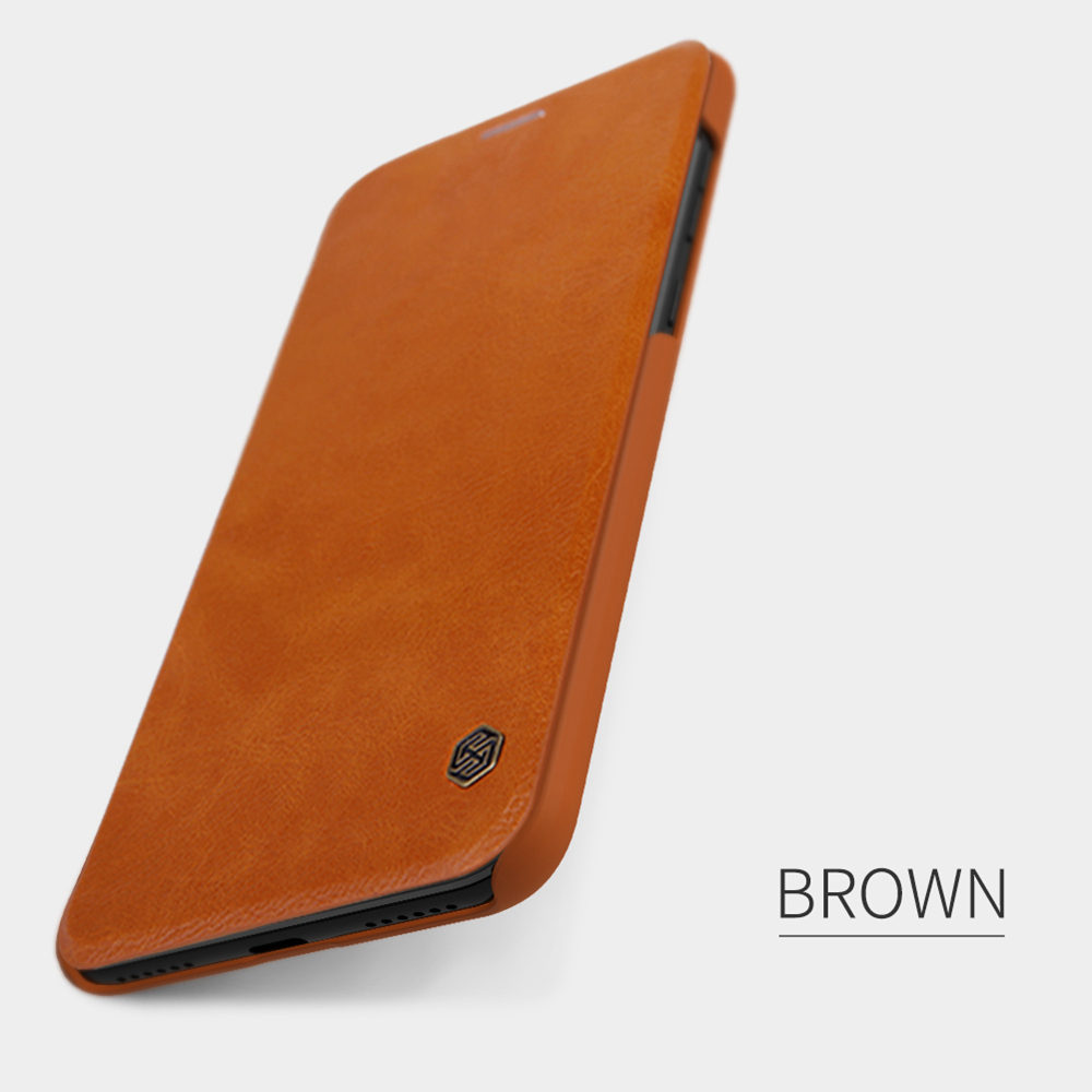 NILLKIN Protective Leather Phone Case for Xiaomi Pocophone F1/Poco F1 Protective Back Cover - Black