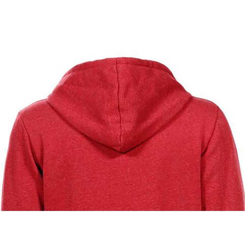 Men Casual Solid Color Long Sleeve Sweatshirt Zipper Hoodie Coat Size XL - Red
