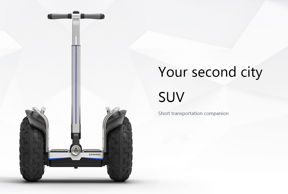 ESWING ES6+ City Electric Two-wheel Scooter Off Road Type 19 Inch Tire Buit-in GPS With Bluetooth APP Control - Gray