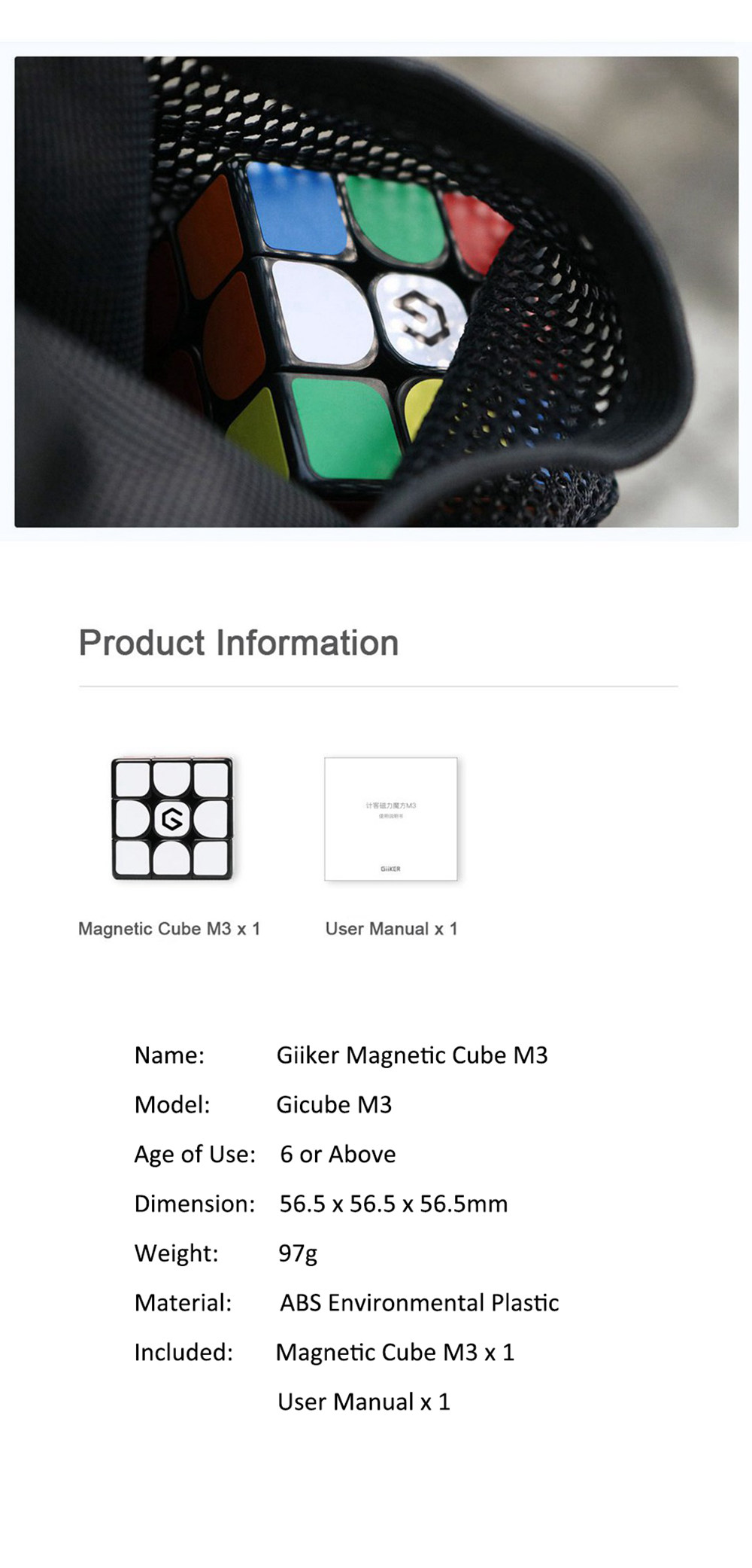 Xiaomi Mijia Giiker M3 Magnetic Cube 3x3x3 Puzzle Decompression