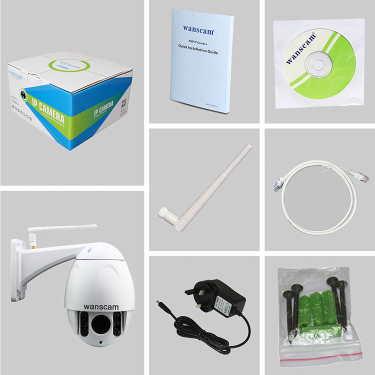 Wanscam HW0045 WiFi 2MP IP Camera 1080P ONVIF Security Motion Detection - White UK Plug