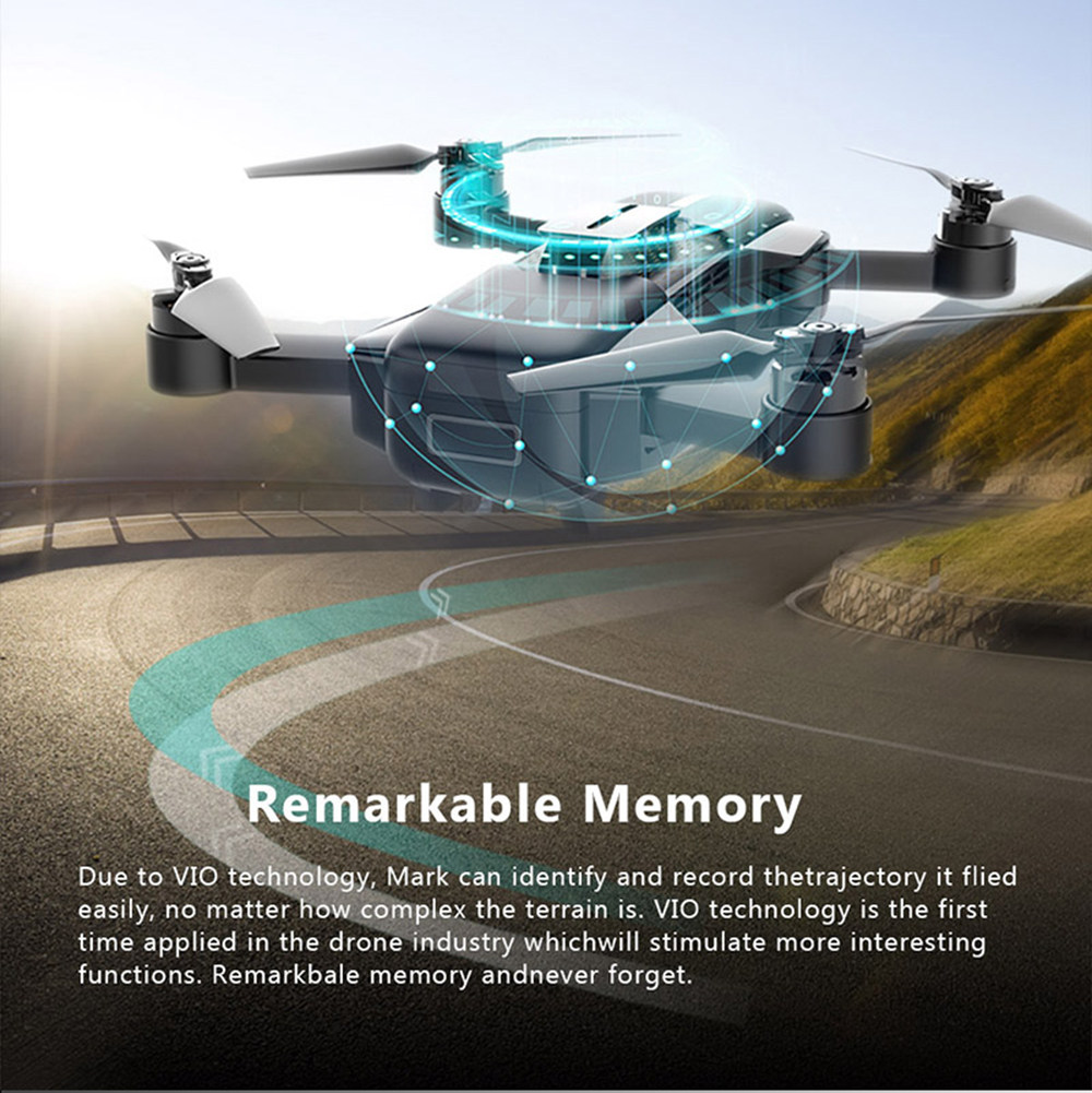 High Great Mark Wifi FPV VIO Positioning Foldable RC Drone with 4K Camera Remarkable Memory BNF - Red