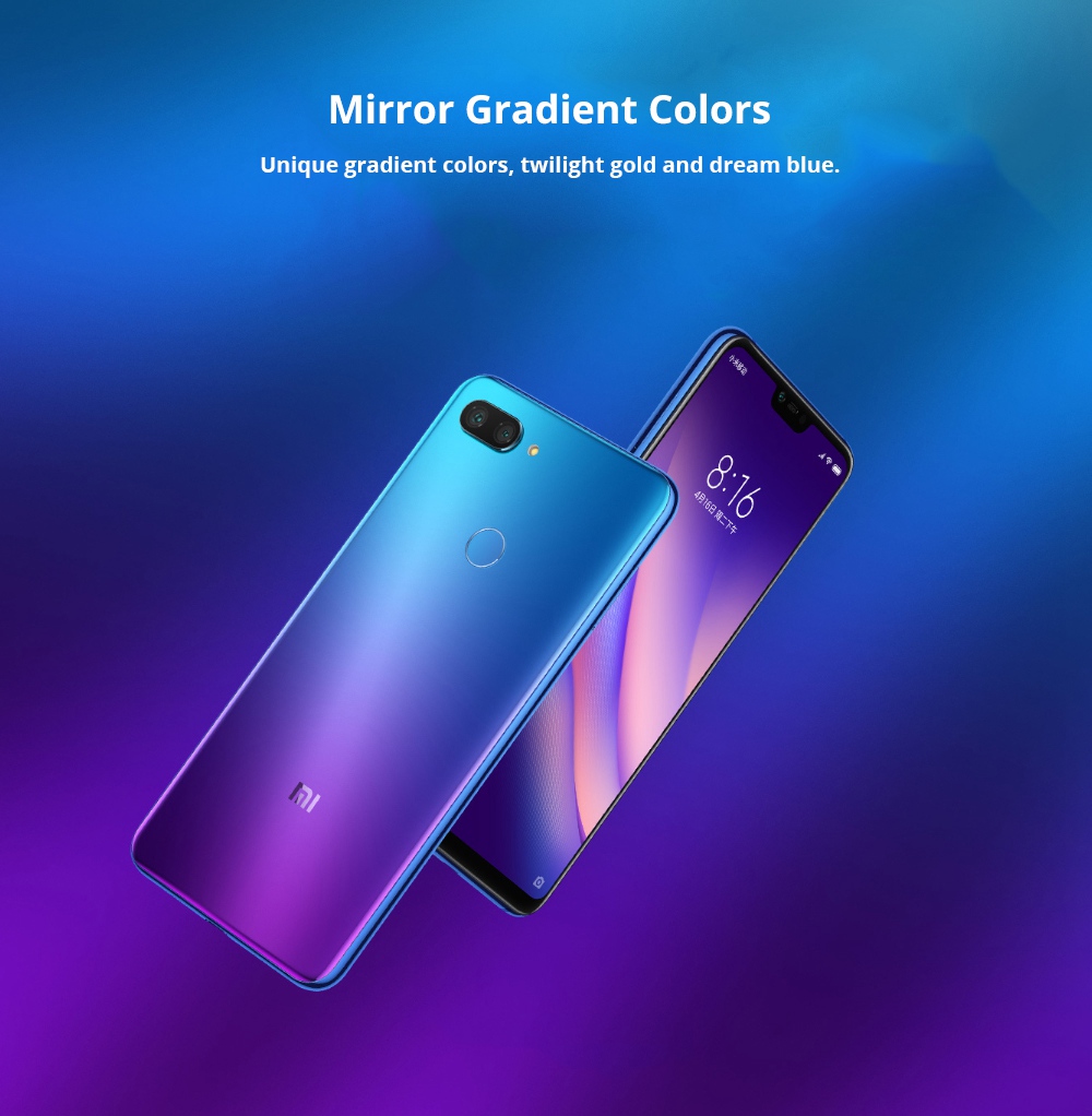 Xiaomi Mi 8 Lite 6.26 Inch 4G LTE Smartphone Snapdragon 660 6GB 128GB 12.0MP+5.0MP Dual Rear Cameras MIUI 9 Touch ID Type-C Fast Charge English and Chinese Version - Deep Space Gray