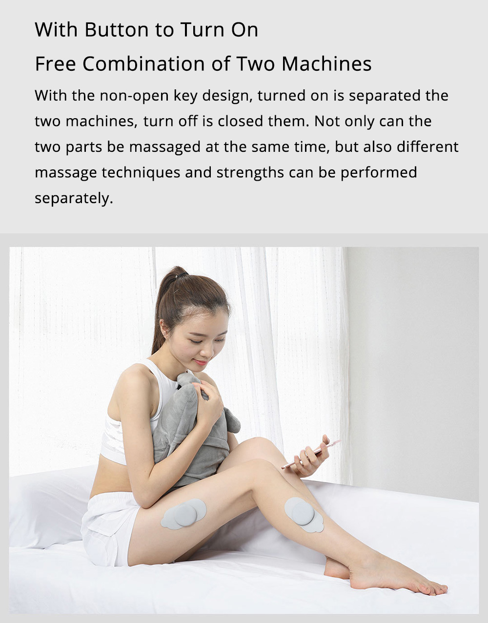 Xiaomi Mooyee Intelligent Macaron Massager APP Control Portable Dual Machines Combine Massager - Gray