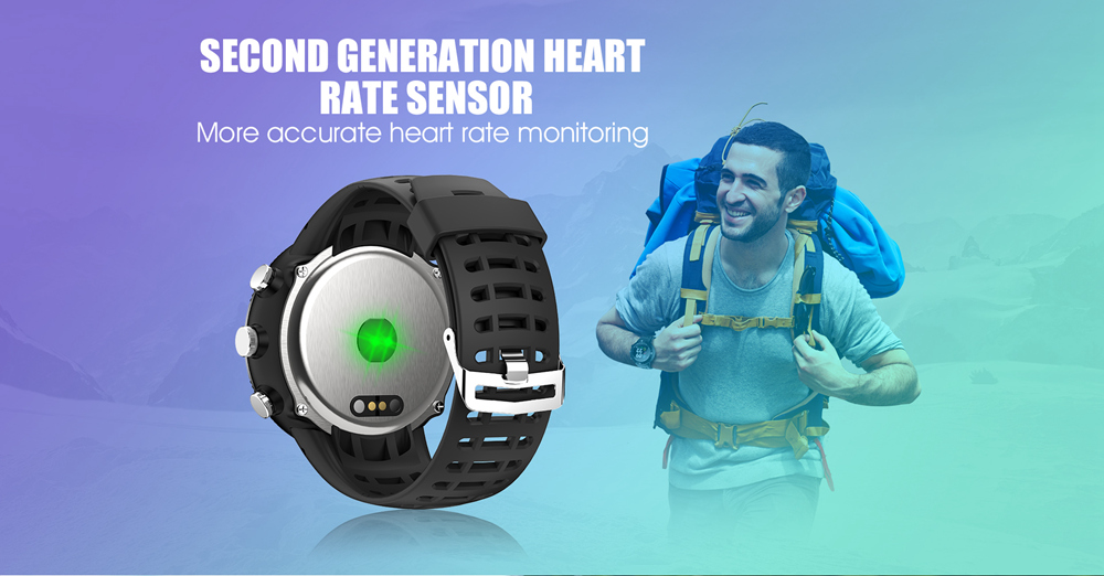 DTNO.I NO.1 F18 Sports Smartwatch 1.3 Inch TFT Touch Screen Bluetooth 4.2 IP68 Built-in GPS Heart Rate Monitor Call Message Reminder - Black