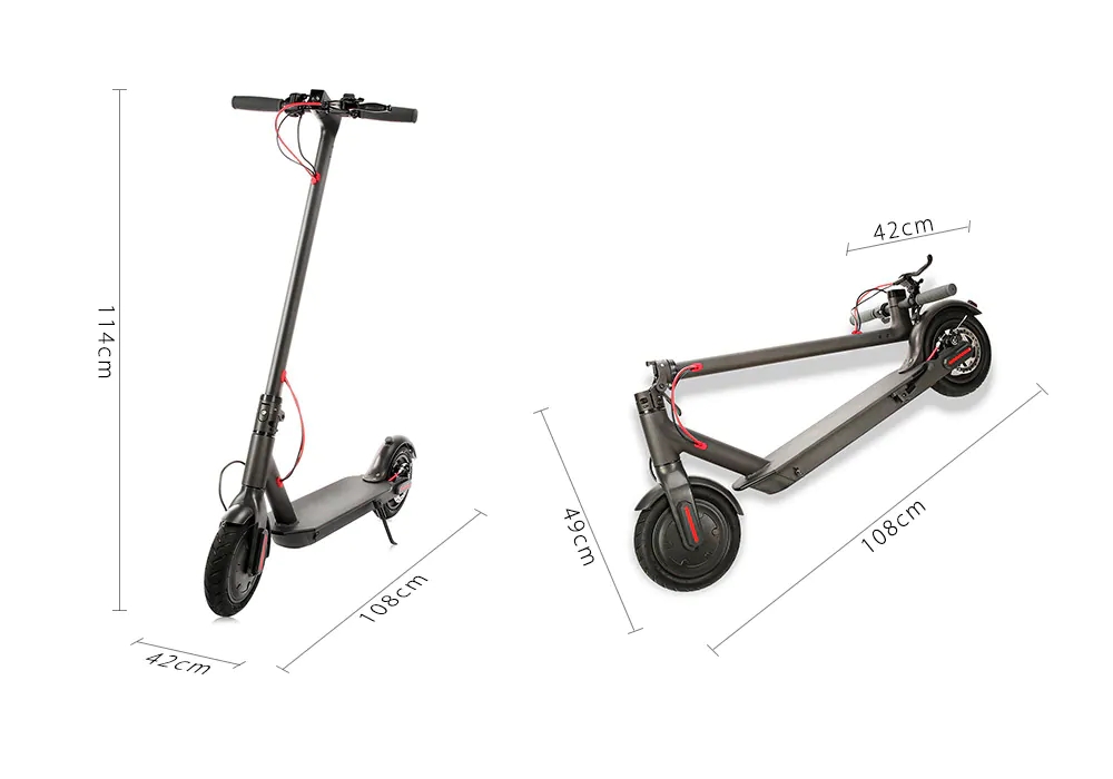 HR-15 Two Wheels Folding Electric Scooter Shockproof 8.5 Inch Tire 250W Motor EU Plug - White