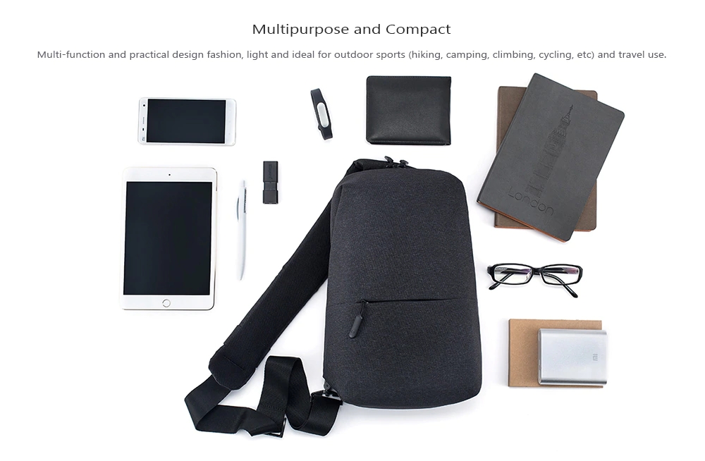 Xiaomi Slant Cross-Bag Urban Casual Shoulder Bag - Light Gray