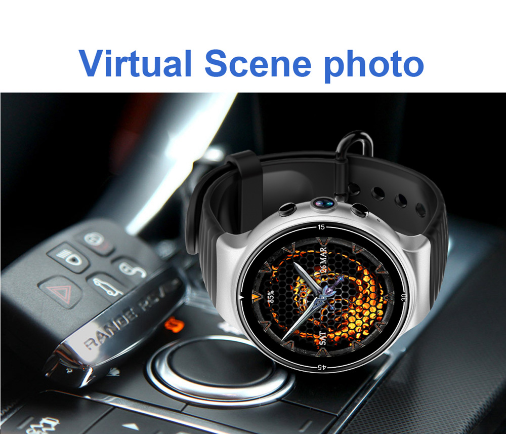 Makibes MK02 4G Smartwatch Phone Android 7.0 MTK6737 Quad Core 1G RAM 16G ROM GPS WiFi Heart Rate Video - Black
