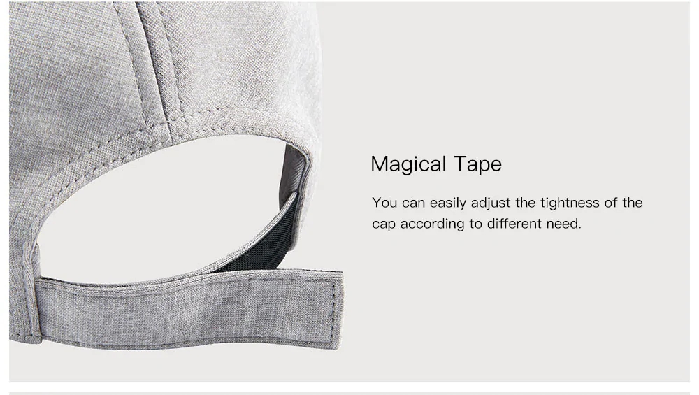 Xiaomi Youpin Trendy Solid Color Sweat Absorption Non-deformed Reflective Baseball Cap Hip Hop Hat Light Gray
