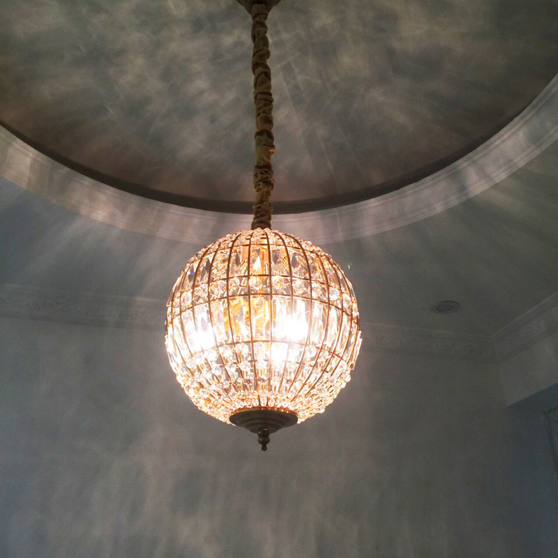 FUMAT American Style Round Crystal Chandelier Light Lustre K9 Hanging Ring Lamp for Living Room Dining Room Artistic - Gold