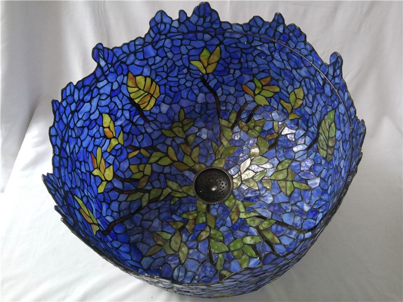 FUMAT TIFFANY Lamp European Classic Stained Glass Bird Resin Table Lamp Luxury Glass Desk Lamp for Living Room Bedroom -