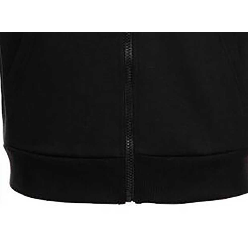Men Autumn Zipper Hoodie Sweatshirt Outdoor Sports Style Leisure Loose Long-sleeve Coat Size 2XL - Black