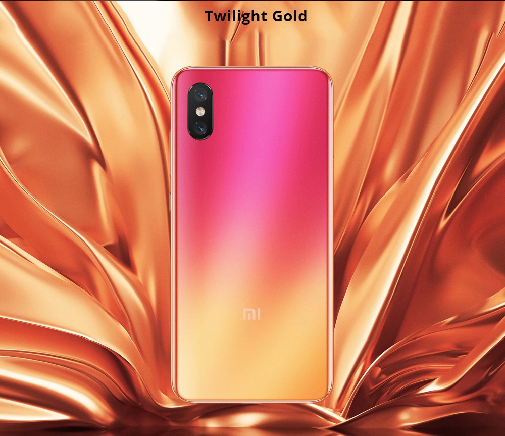 Xiaomi Mi8 6.21 Inch In-Display Fingerprint 4G LTE Smartphone Snapdragon 845 8GB 128GB Dual 12MP Rear Cameras MIUI 9 Type-C Fast Charge English and Chinese Version - Twilight Gold