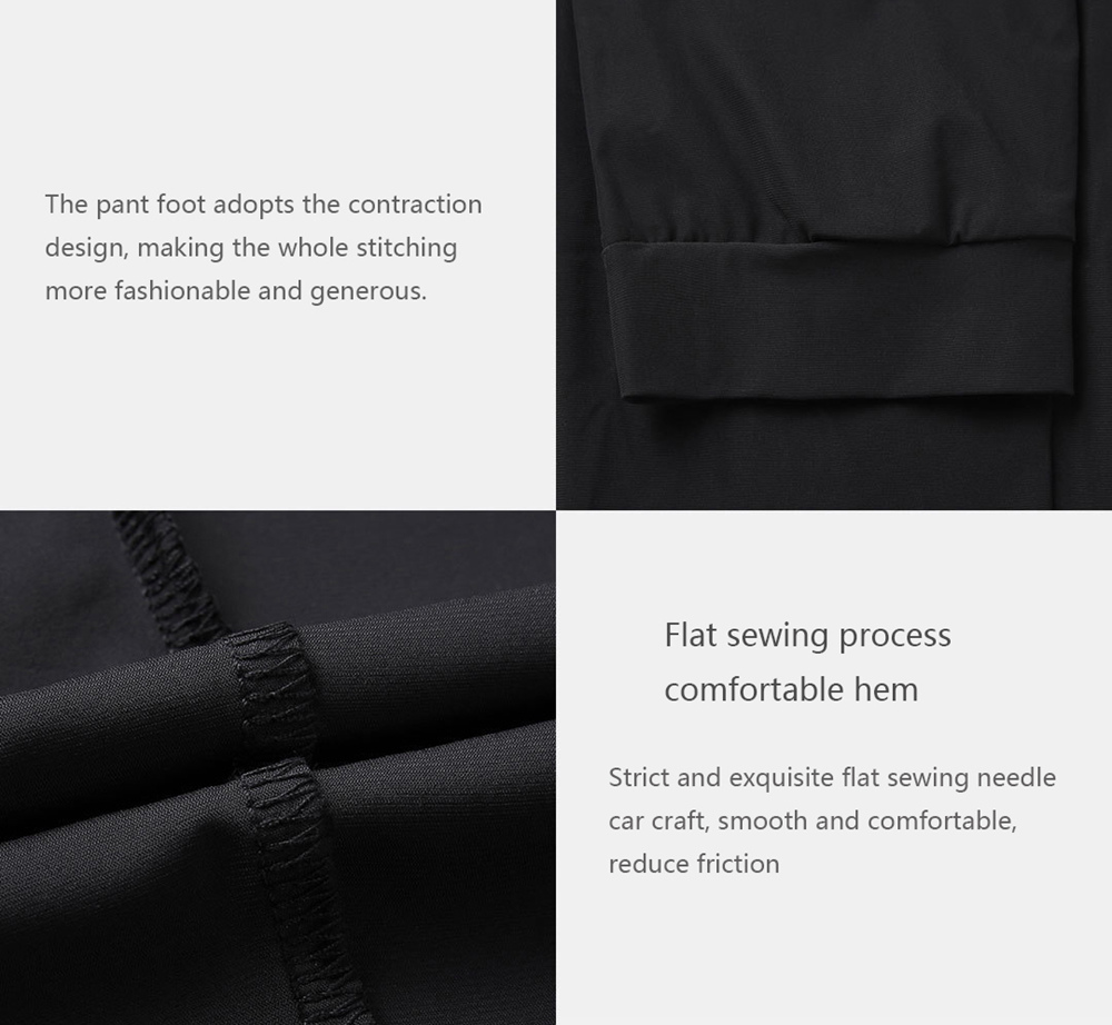 Xiaomi Uleemark Men Icy Cloth Texture Pants Absorb Sweat Quick-drying High Elasticity Trousers Size XL - Black
