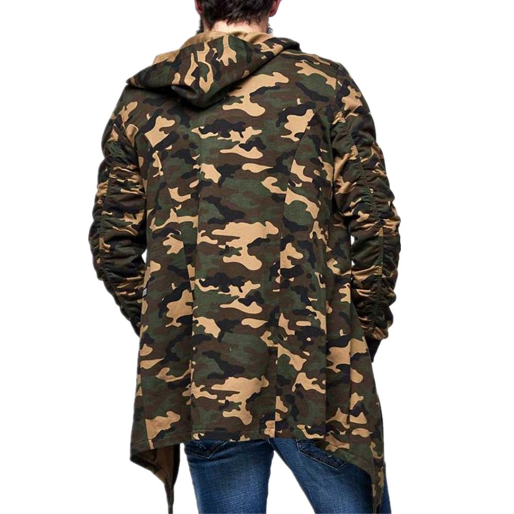 Male New Fashion Mens Slim Fit Pullover Sport Camouflage Hoodies Casual Cotton Sweatershirt Size M - Army Green