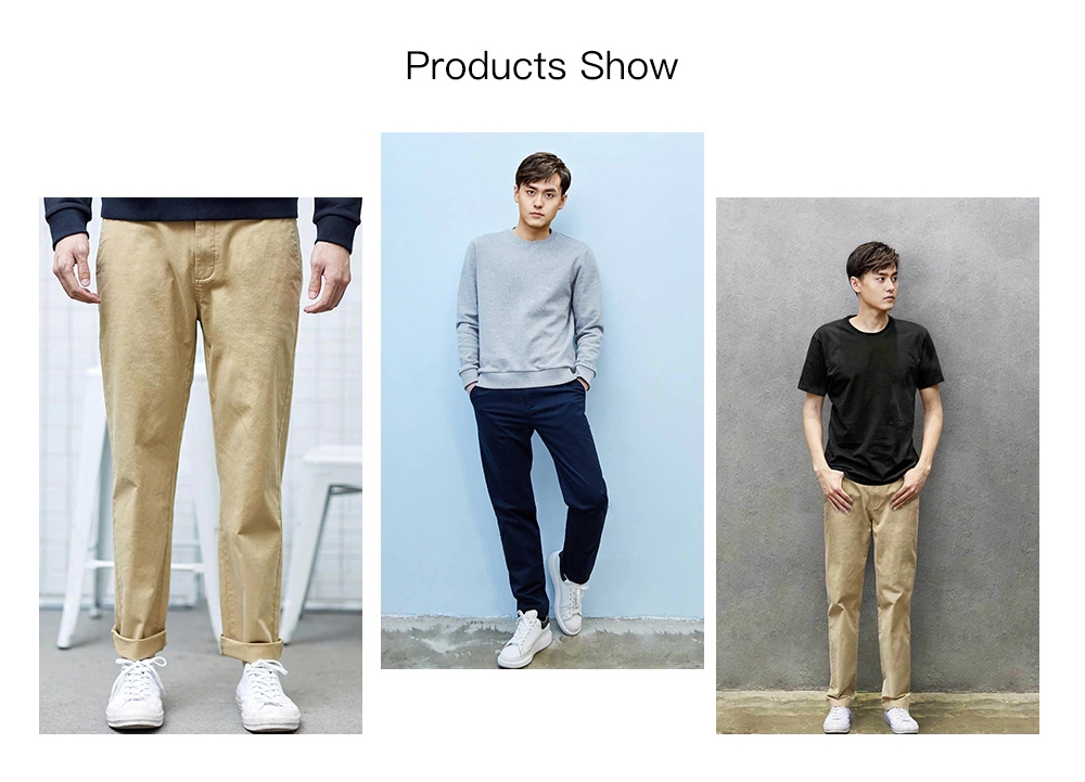 Xiaomi Youpin Classic Casual Comfortable Solid Color Cotton Pants Size 3XL - Khaki