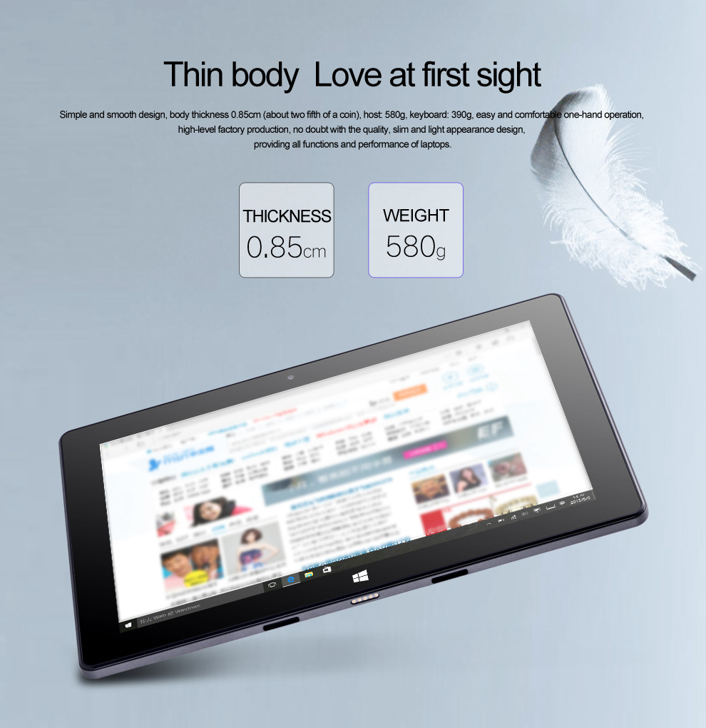 Cenava W10 Pro Tablet PC Intel Gemini Lake N4000 Quad Core 10.1 Inch IPS Touch Screen Windows 10 2GB RAM 32GB ROM - Black