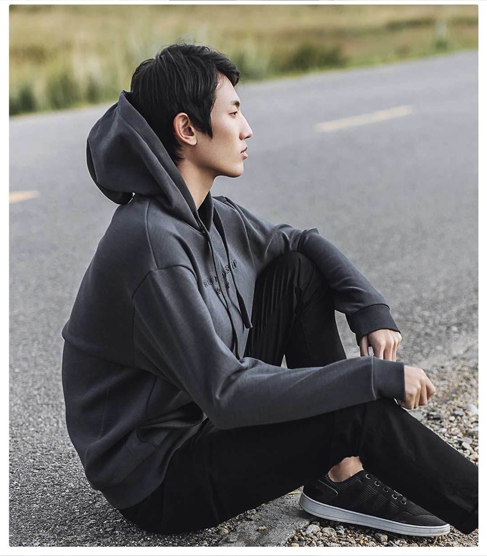 Xiaomi 90FUN Unisex Oversized Style Hoodie Double-layer Composite Fabric Sweatshirt Size M - Black