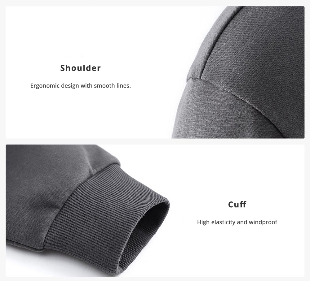 Xiaomi 90FUN Unisex Oversized Style Hoodie Double-layer Composite Fabric Sweatshirt Size M - Black
