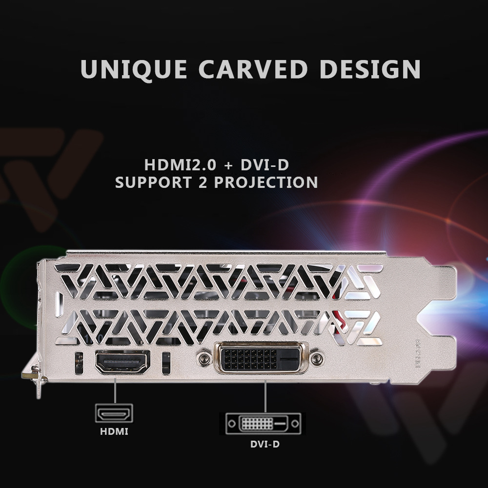 Colorful NVIDIA GeForce GT 1030 2G V3 Video Graphics Card 1227-1468MHz 2GB GDDR5 6Gbps/64Bit HDMI+DVI PCI-E 3.0 - Black