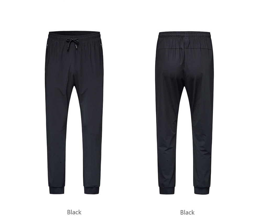 Xiaomi Uleemark Men Icy Cloth Texture Pants Absorb Sweat Quick-drying High Elasticity Trousers Size XL - Black