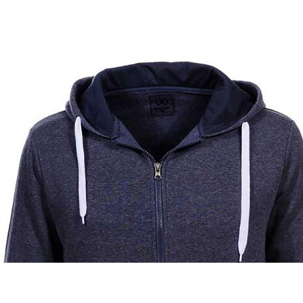 Men Sports Hoodie Sweatshirt Zipper Long Sleeve Jacket Coat Size 2XL - Navy Blue