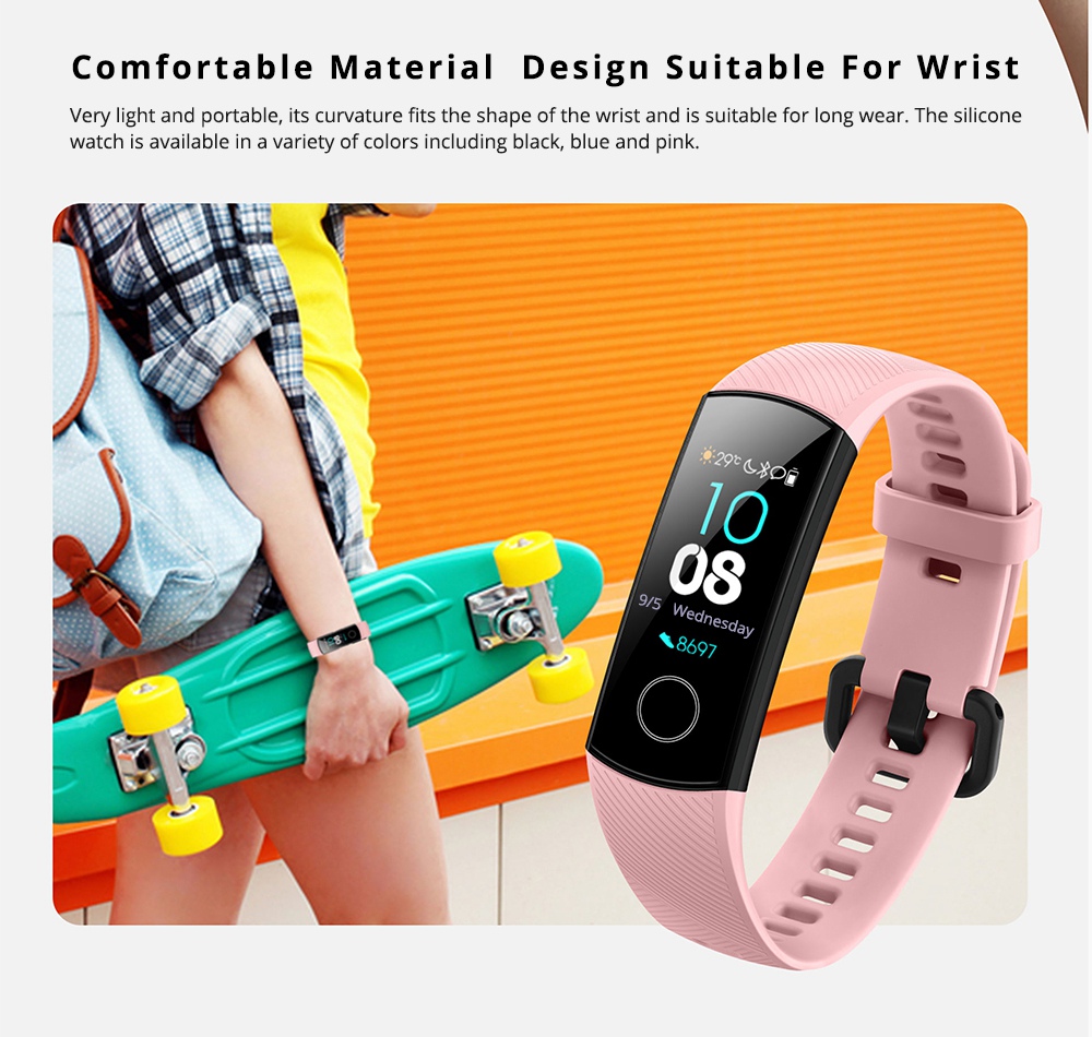 HUAWEI Honor Band 4 Smart Bracelet 0.95 Inch AMOLED Touch Large Color Screen 5ATM Heart Rate Monitor Swimming Posture Recognition - Black