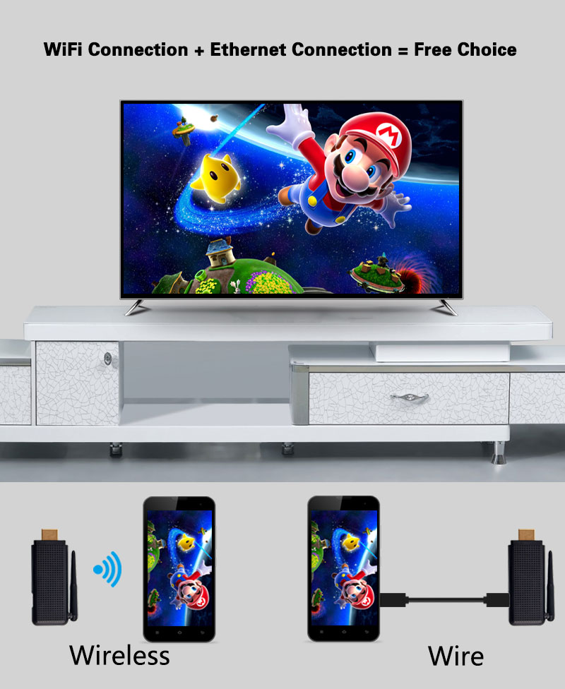 EC-C18 TV Dongle Full HD 1080P Miracast Airplay Dongle 2.4G WIFI Support iOS/Android HDMI Output