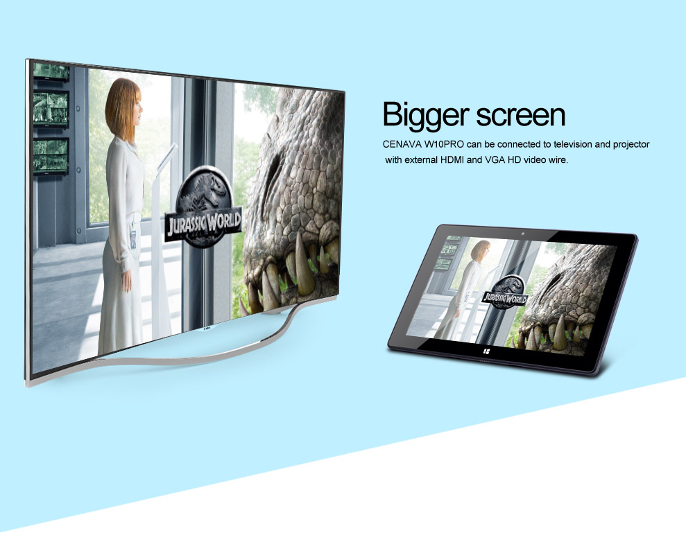 Cenava W10 Pro Tablet PC Intel Gemini Lake N4000 Quad Core 10.1 Inch IPS Touch Screen Windows 10 4GB RAM 64GB ROM - Black