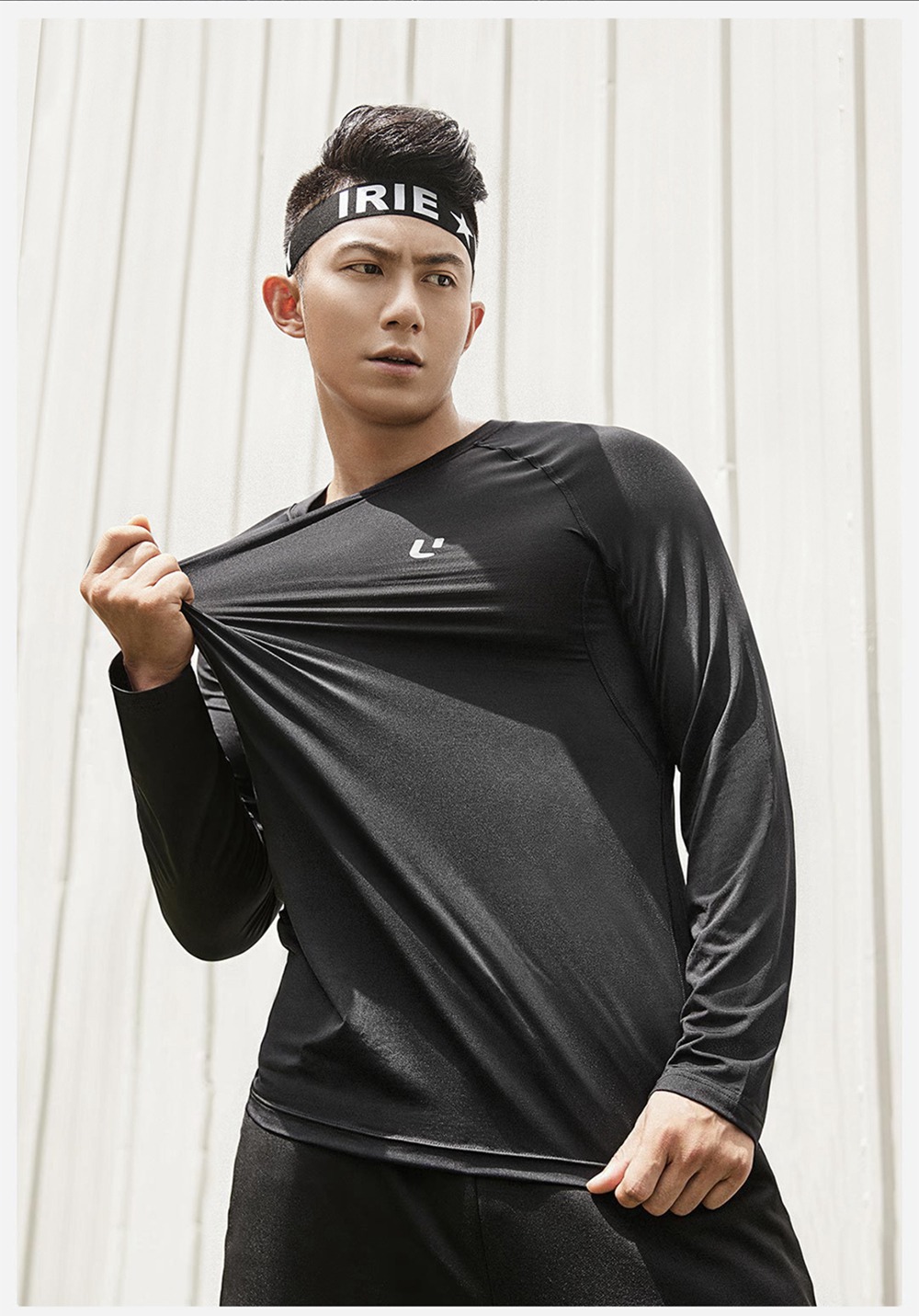 Xiaomi Uleemark Men Sports Long Sleeve Crew Neck T-shirt Moisture Wicking Classic Sweatshirt Size L - White