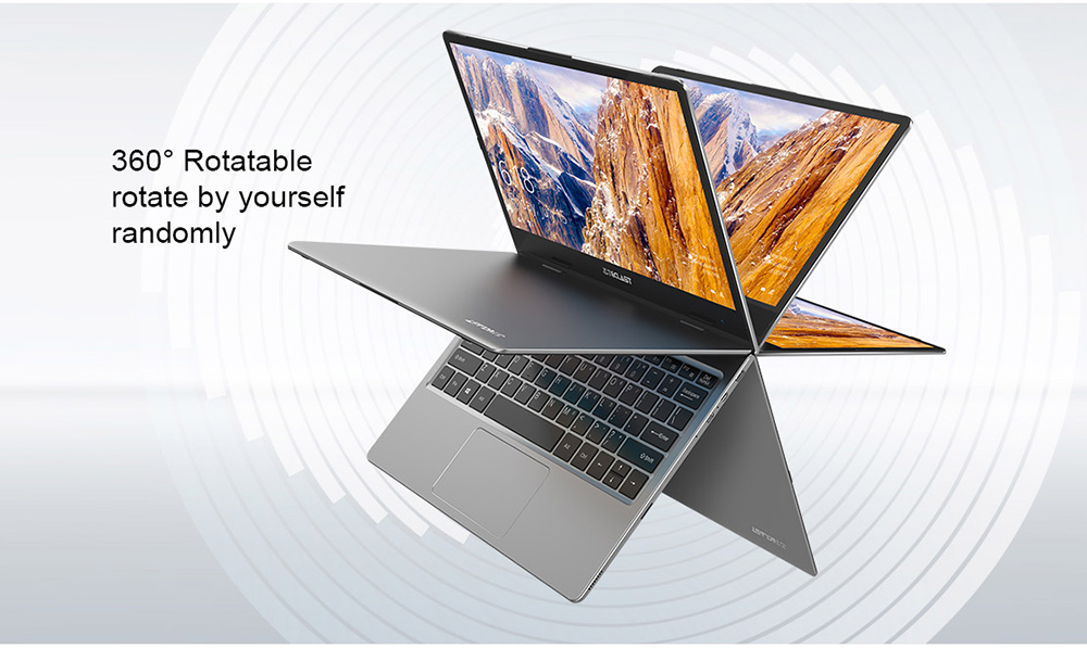 Teclast F5 Laptop Intel Gemini Lake N4100 Quad Core 11.6 Inch 360 Degree Rotating Touch Screen 1920*1080 Windows 10 8GB RAM 128GB SSD - Grey