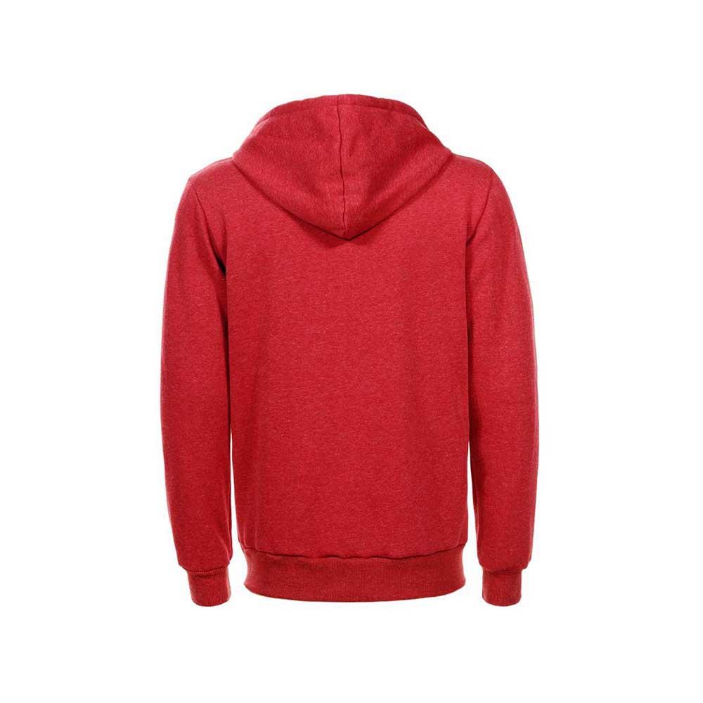 Men Casual Solid Color Long Sleeve Sweatshirt Zipper Hoodie Coat Size XL - Red