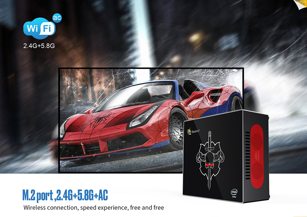 Beelink G7 Intel Kaby Lake G i7-8709G Radeon RX Vega M GL Barebone Mini PC 2.4G/5G WIFI Bluetooth Gigabit LAN DP*2 HDMI*2 USB3.0*5
