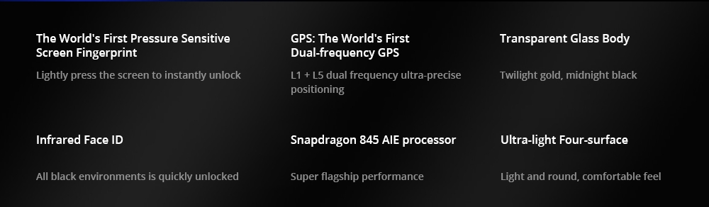Xiaomi Mi8 6.21 Inch In-Display Fingerprint 4G LTE Smartphone Snapdragon 845 8GB 128GB Dual 12MP Rear Cameras MIUI 9 Type-C Fast Charge English and Chinese Version - Twilight Gold