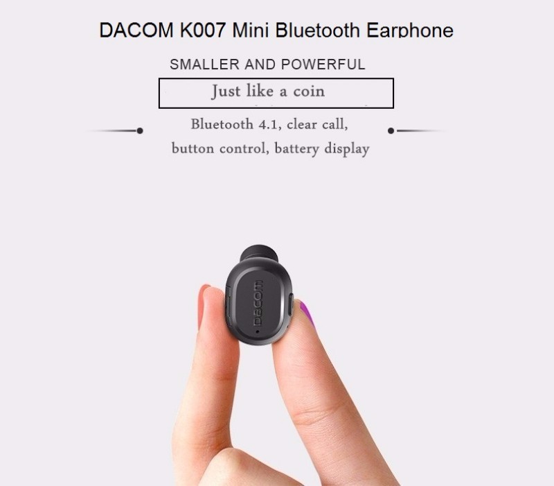 Dacom K007 Mini Bluetooth Wireless Sport Earphones In-ear Headphones Earbuds - Black