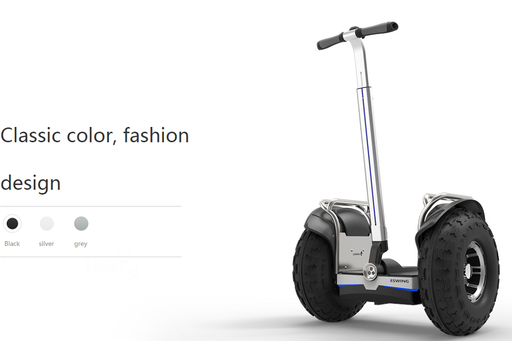ESWING ES6+ City Electric Two-wheel Scooter Off Road Type 19 Inch Tire Buit-in GPS With Bluetooth APP Control - Gray