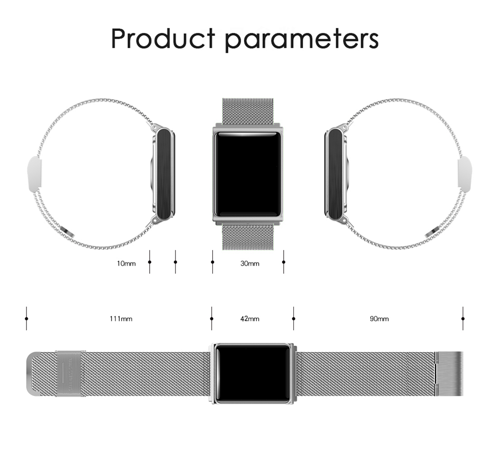 Makibes CK02 Smartwatch 1.3 Inch TFT Screen Fitness Tracker Blood Pressure Heart Rate Monitor IP67 Waterproof - Silver