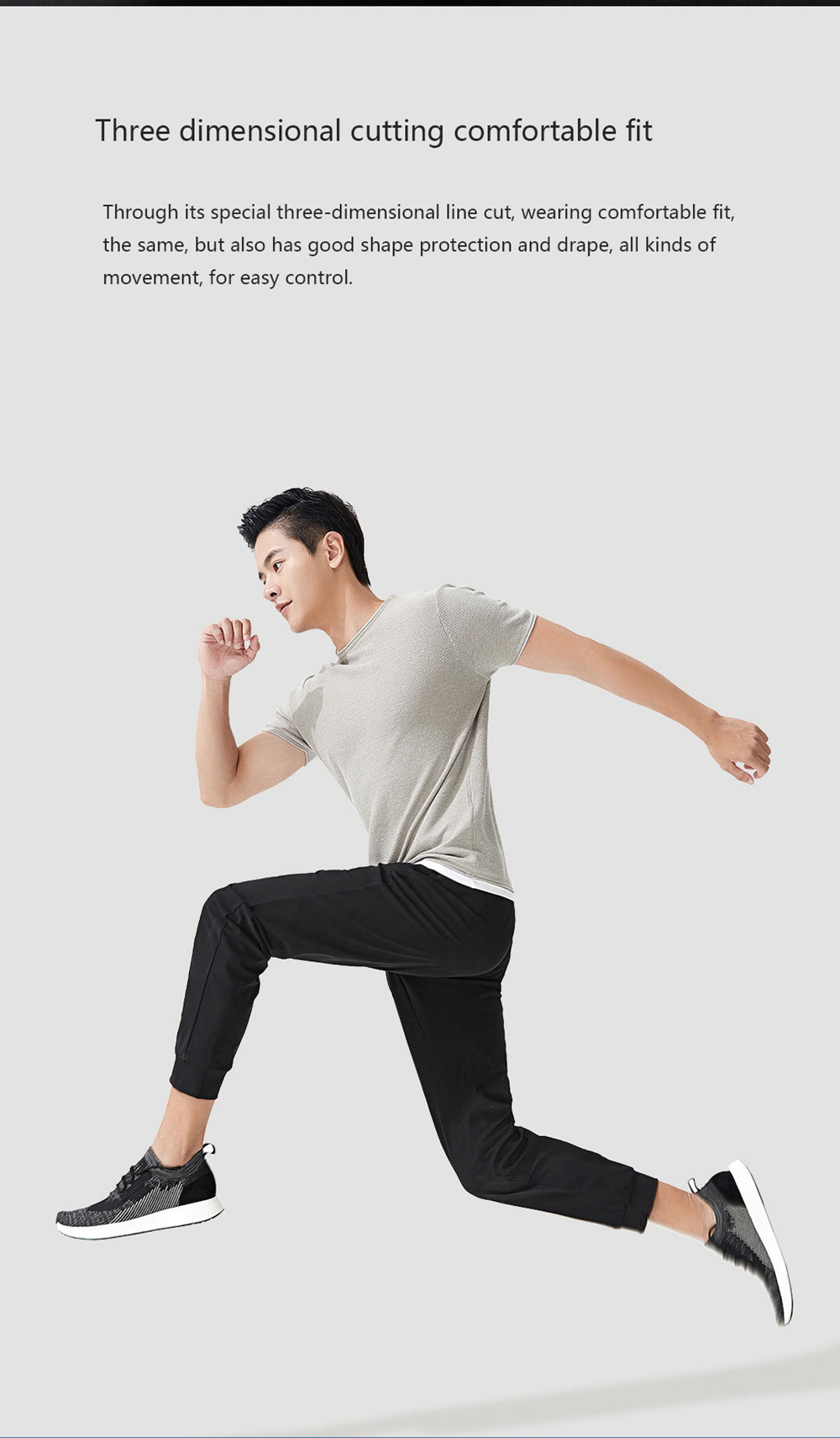 Xiaomi Uleemark Men Icy Cloth Texture Pants Absorb Sweat Quick-drying High Elasticity Trousers Size XL - Black