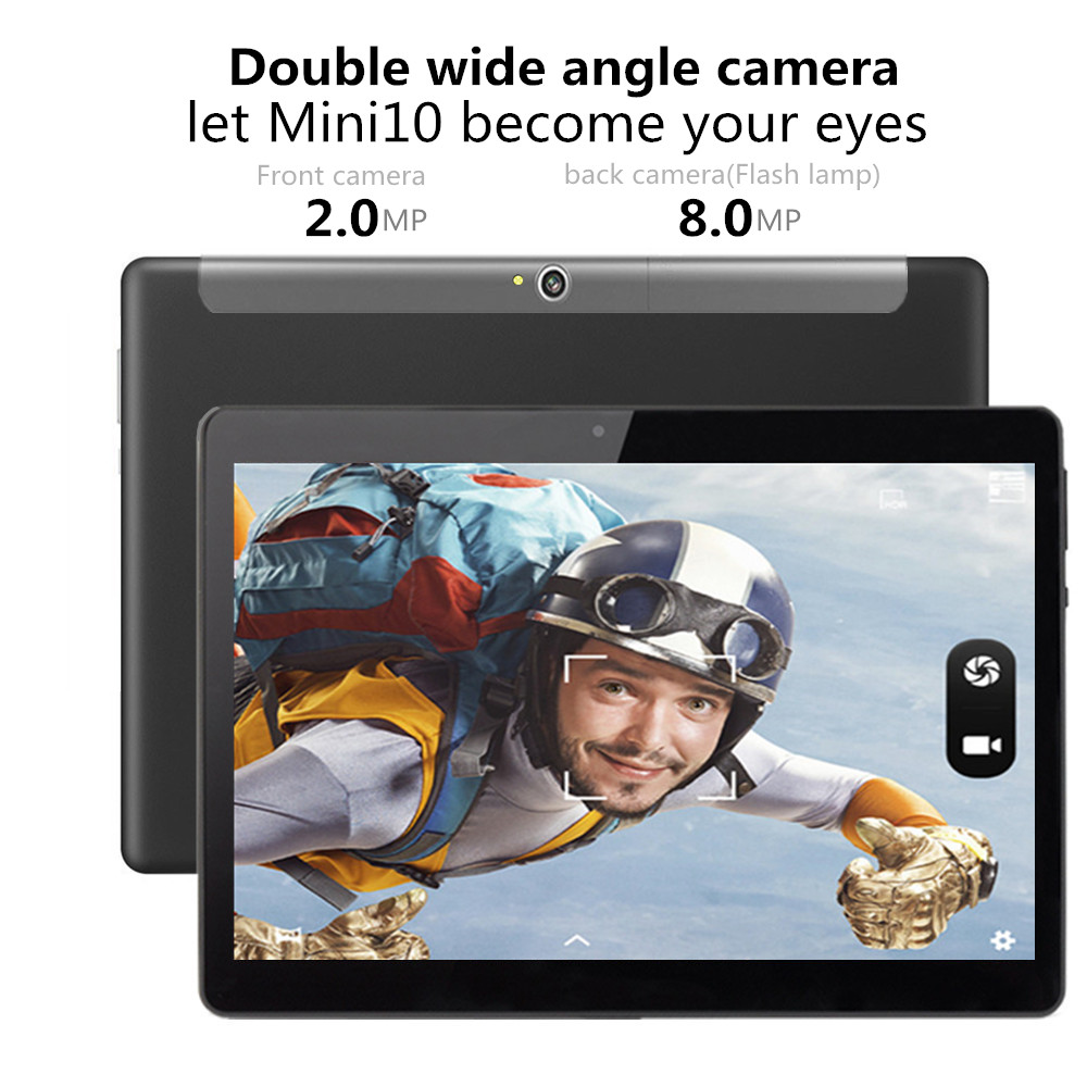 Binai Mini10 4G Tablet PC MTK6753 Deca Core 10.1 Inch IPS 1920*1200 Dual SIM Dual Standby Android 7.0 2GB RAM 32GB ROM - Black