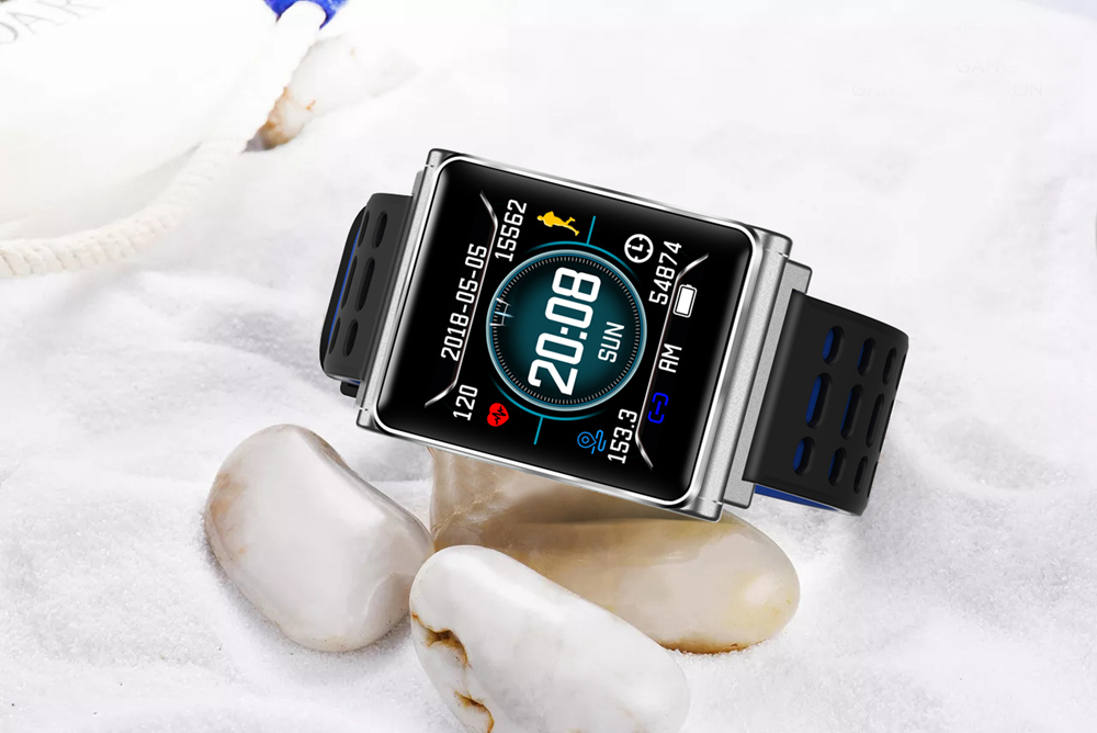 Makibes CK02 Smartwatch 1.3 Inch TFT Screen Fitness Tracker Blood Pressure Heart Rate Monitor IP67 Waterproof - Silver