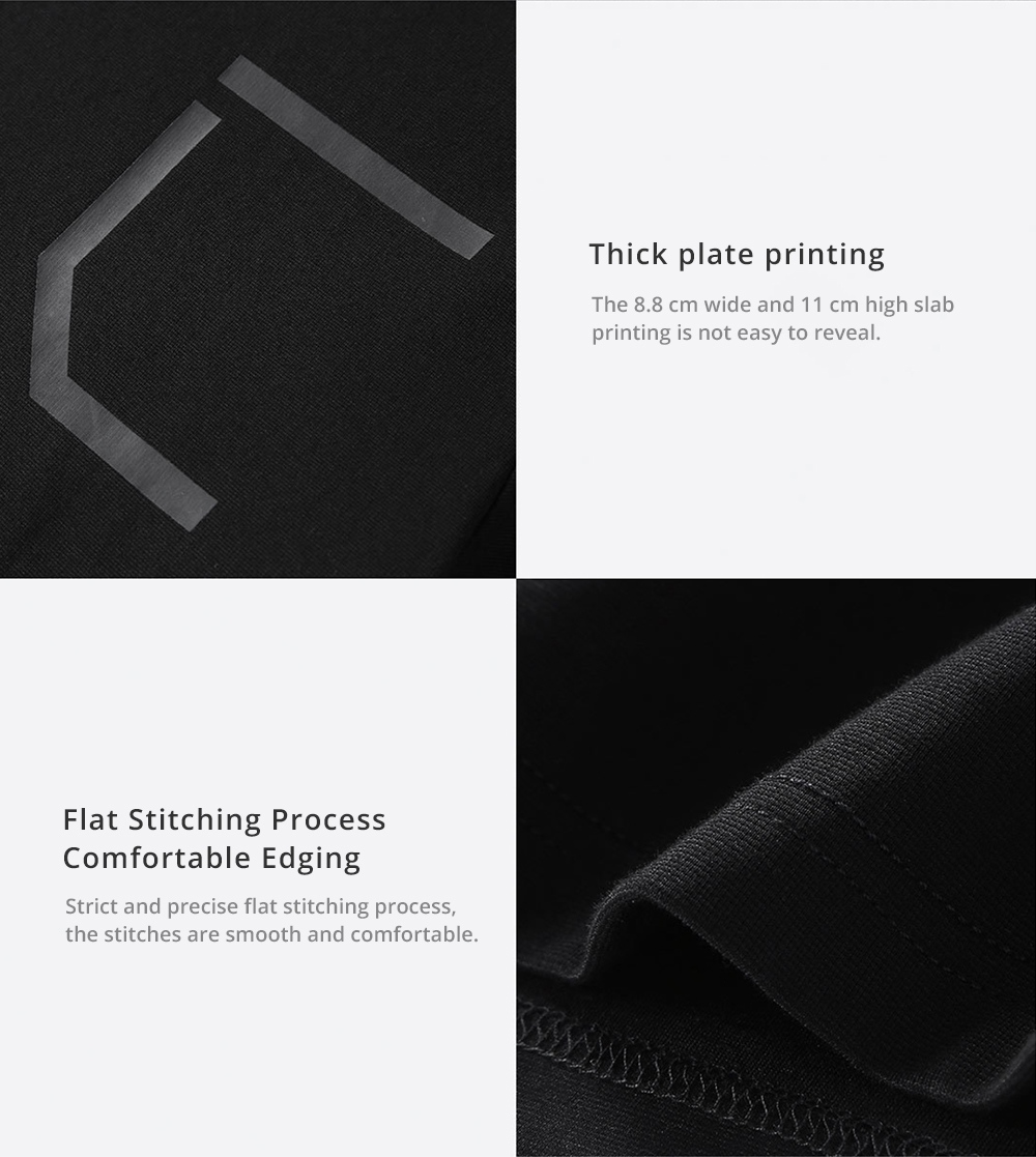 Xiaomi Uleemark Men Long Sleeve Crew Neck T-shirt Moisture Wicking Classic Sweatshirt Size S - Black