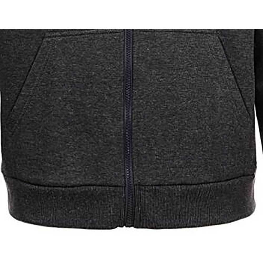 Men Casual Solid Color Long Sleeve Sweatshirt Zipper Hoodie Coat Size 5XL - Dark Gray